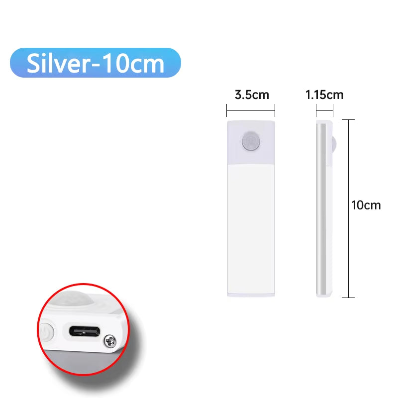 Night Light Motion Sensor Lights Wireless under Cabinet Light for Kitchen Cabinet Bedroom Wardrobe Indoor Lighting LED Bar Light