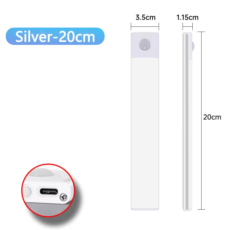 Night Light Motion Sensor Lights Wireless under Cabinet Light for Kitchen Cabinet Bedroom Wardrobe Indoor Lighting LED Bar Light