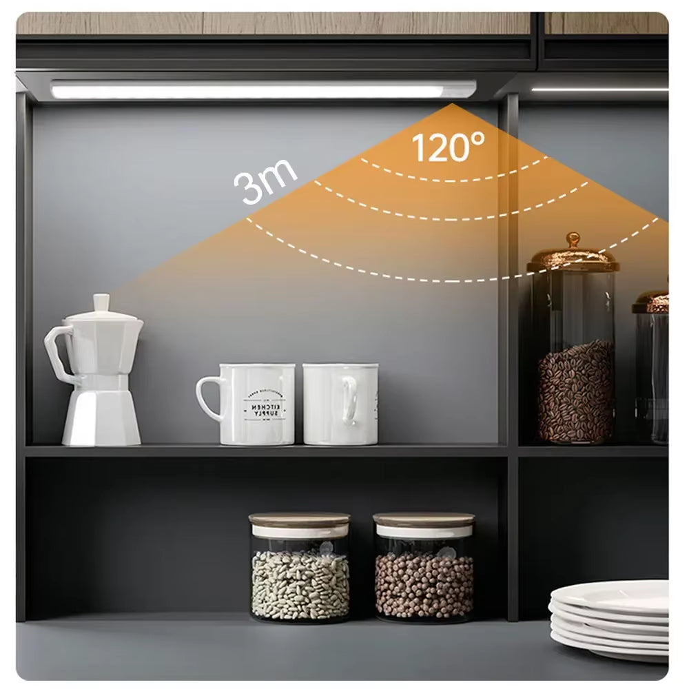 Night Light Motion Sensor Lights Wireless under Cabinet Light for Kitchen Cabinet Bedroom Wardrobe Indoor Lighting LED Bar Light