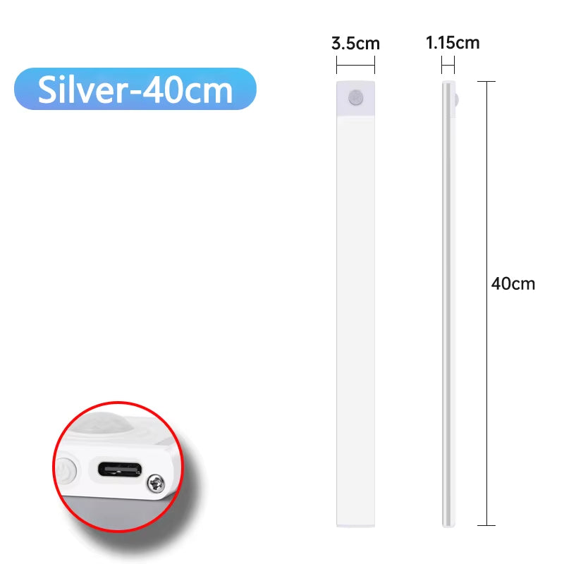 Night Light Motion Sensor Lights Wireless under Cabinet Light for Kitchen Cabinet Bedroom Wardrobe Indoor Lighting LED Bar Light